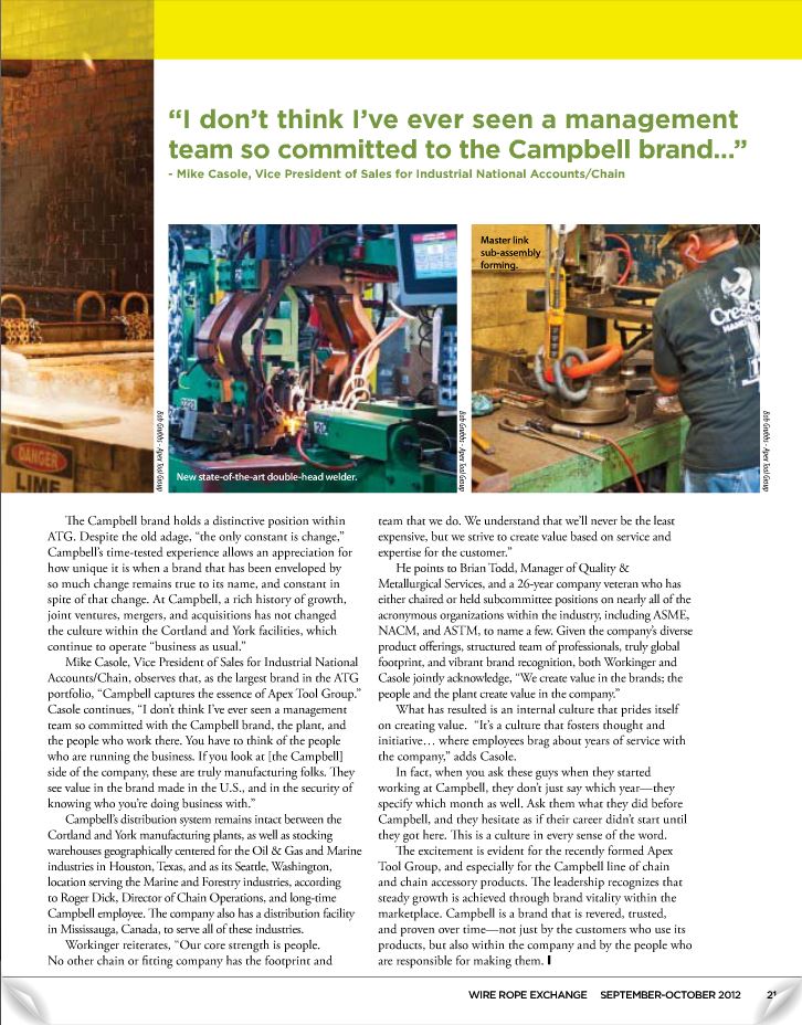 Featured in Wire Rope Exchange Campbell